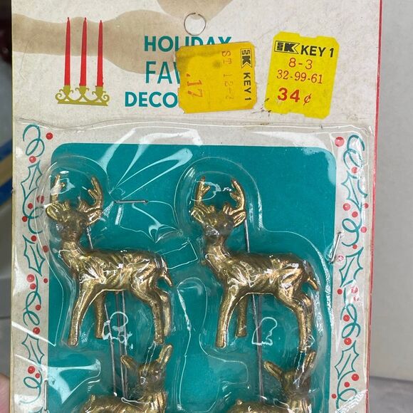 Midcentury holiday decorations for candles. - Picture 4 of 6